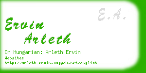 ervin arleth business card